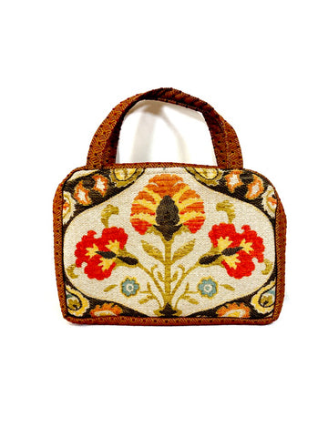 Toiletries Case in Ivory Floral Tapestry