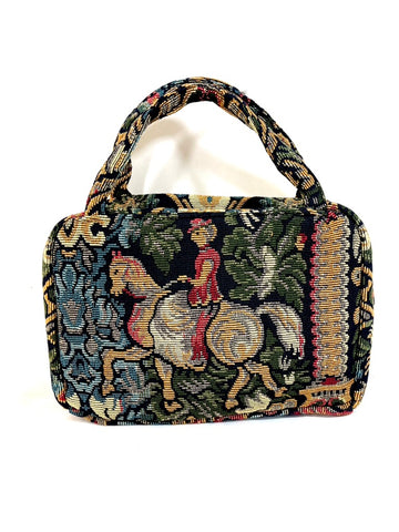 Toiletries Case in Renaissance Horse and Rider Tapestry