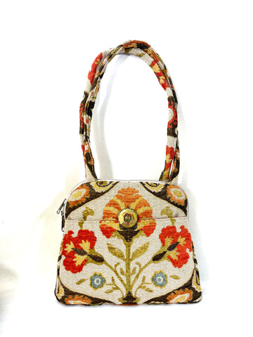 Evita Grande Bag in Ivory Floral Tapestry
