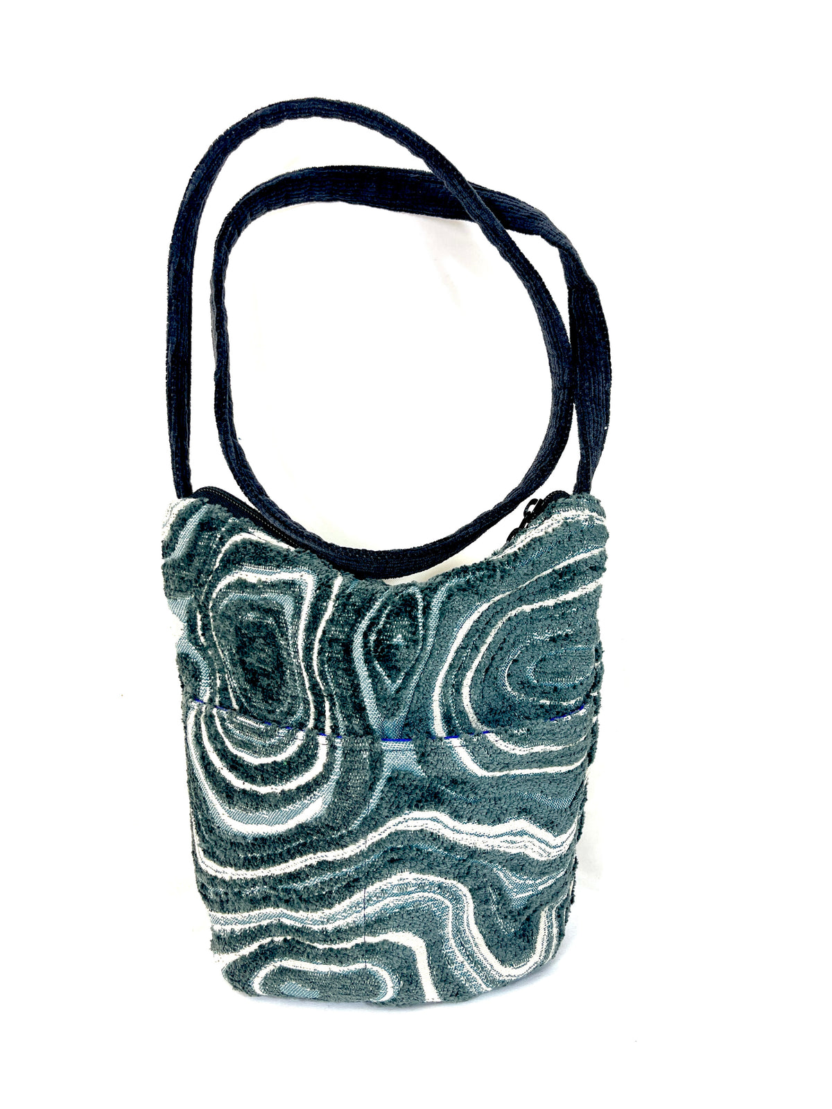 Bucket Purse in Grey Agate Chenille