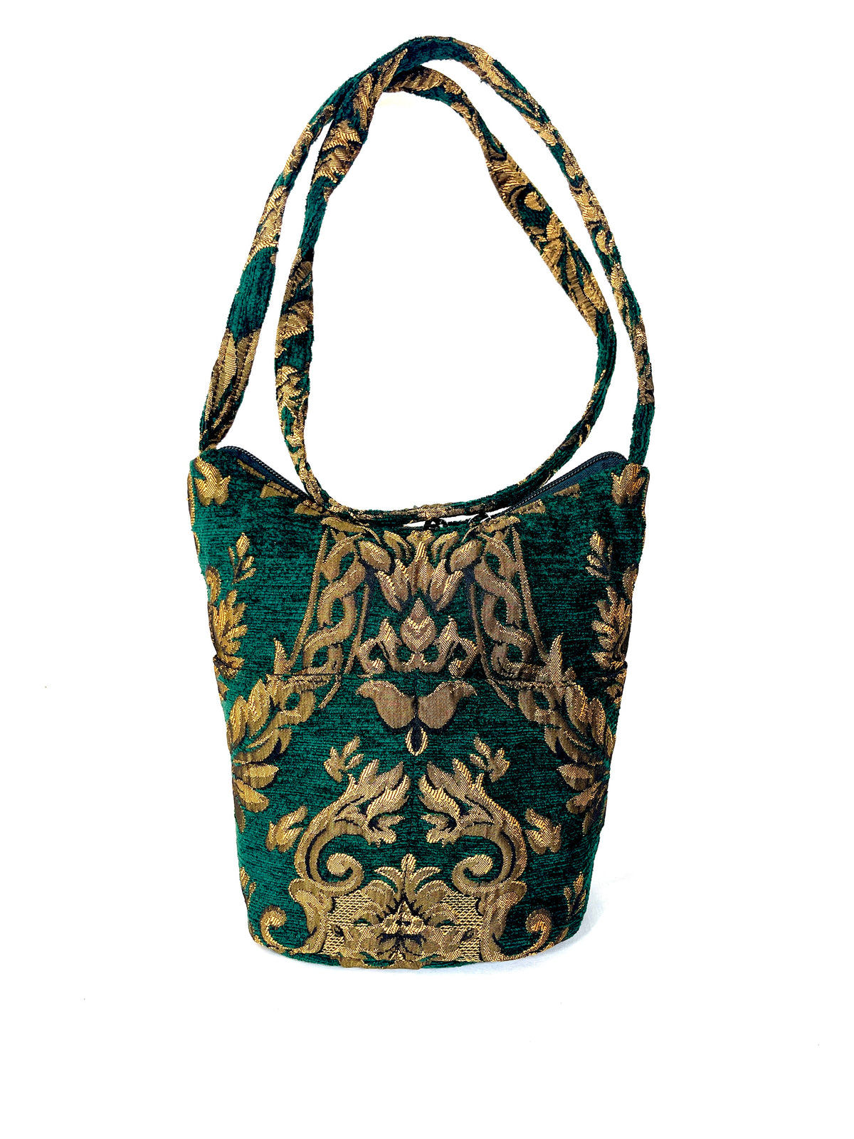 Bucket Purse In Imperial Green Tapestry