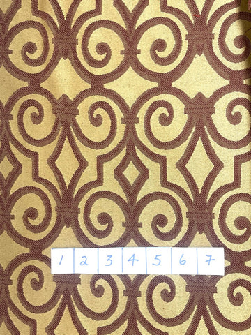 Fabric: Bronze and Burgundy Scroll Tapestry