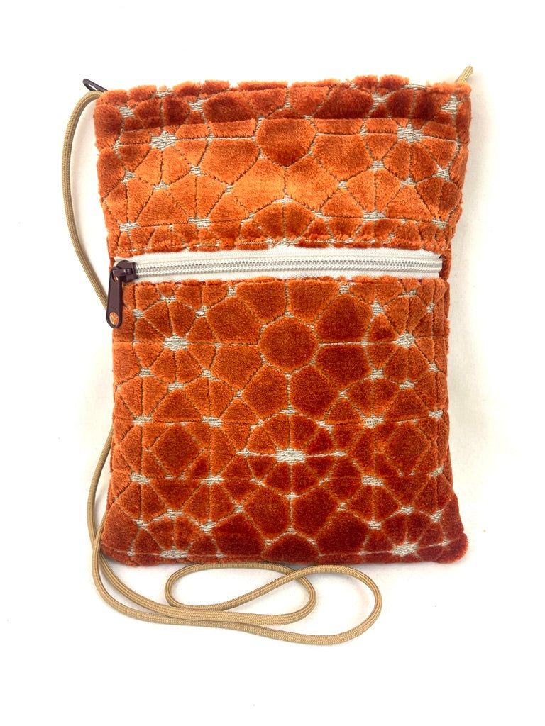 Patch Purse in Sculptured Orange Chenille