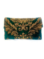 Clutch Wallet in Imperial Green Brocade