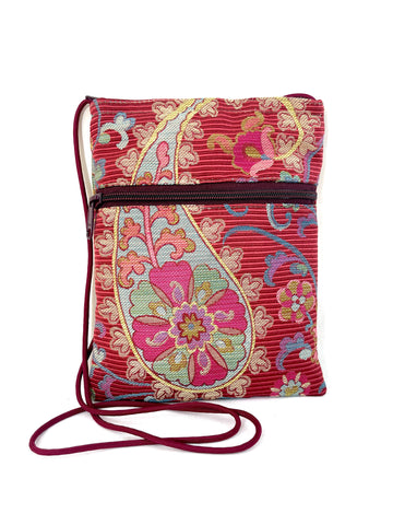 Patch Purse in Pink Paisley Jacquard