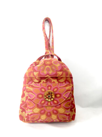 Backpack, Small, in Orange Sunshine Jacquard