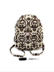 Backpack, Small, in Bronze and Grey Arabesque